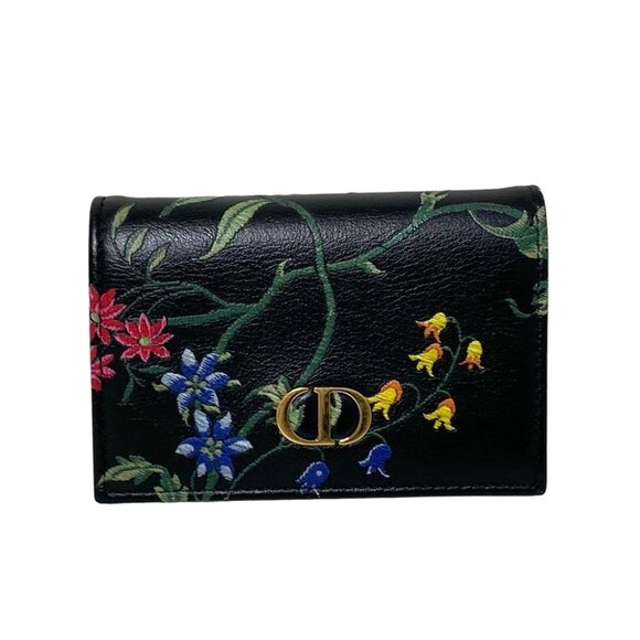 Auth DIOR/ChristianDior Black Green Multi Leather Coin Case - Picture 1 of 10